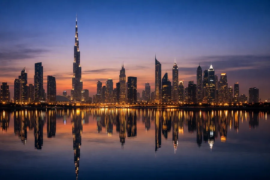 Dubai skyline at dusk