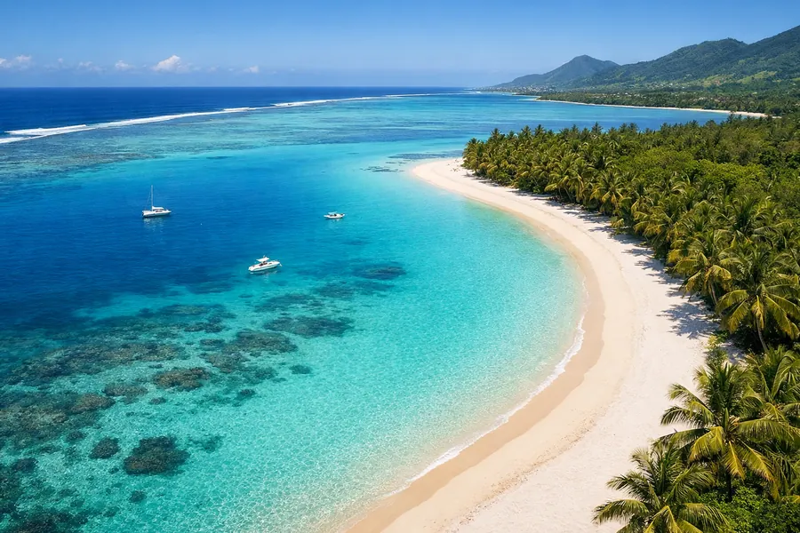 Mauritius lagoon and beach