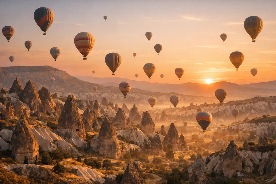 Hot air balloons over Cappadocia
