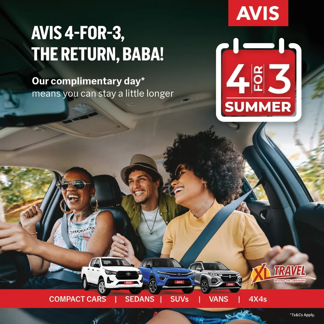 Avis 4-for-3 summer - friends on a road trip, compact cars, SUVs and 4x4s