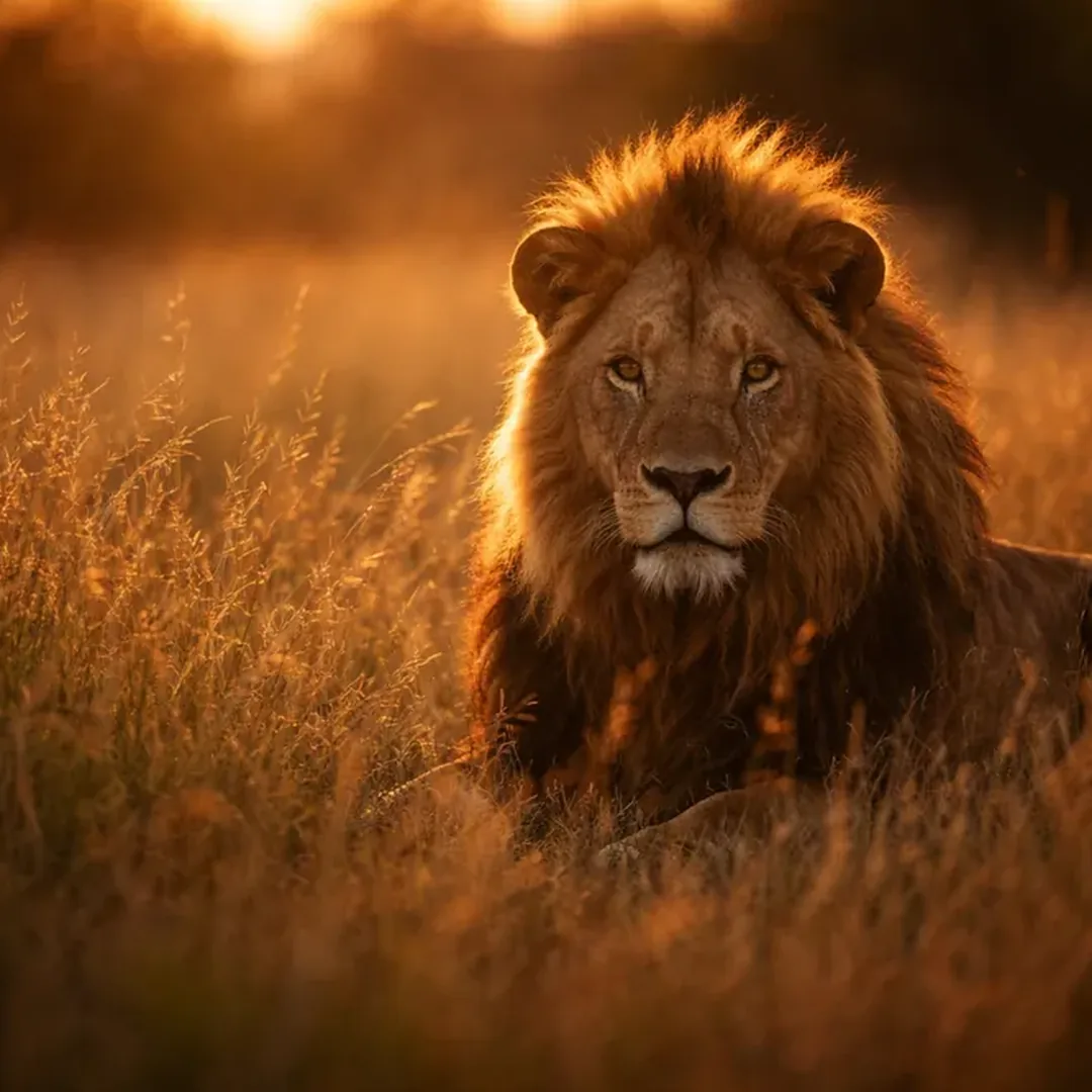 Lion on safari in Southern Africa