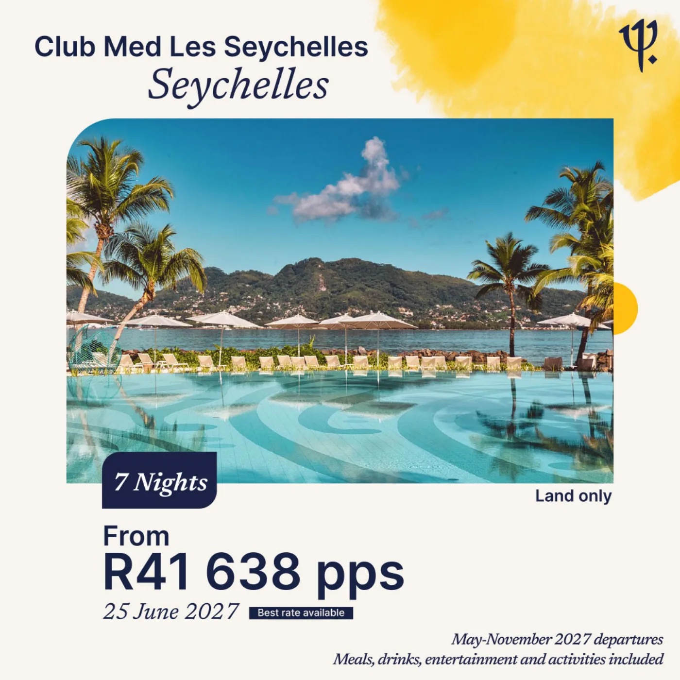 Club Med Les Seychelles resort pool and palms