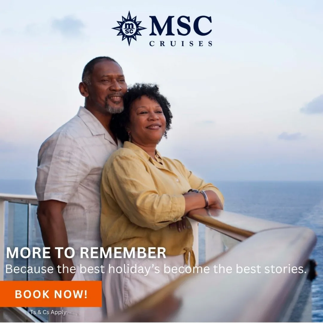 MSC Cruises flyer: couple on an MSC balcony