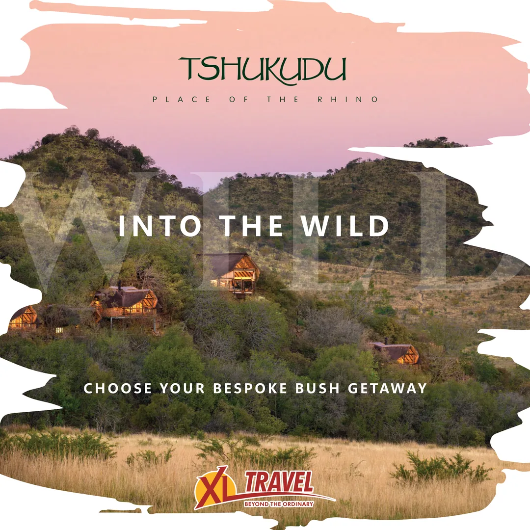 Tshukudu Bush Lodge at dusk in Pilanesberg - XL Travel SMM54 flyer