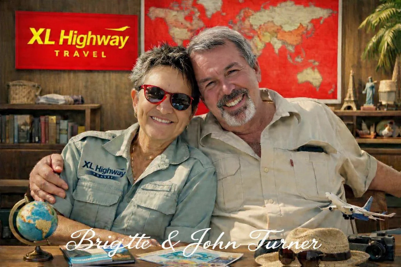 Brigitte Turner, owner of XL Highway Travel, with her husband John Turner, historian and safari guide